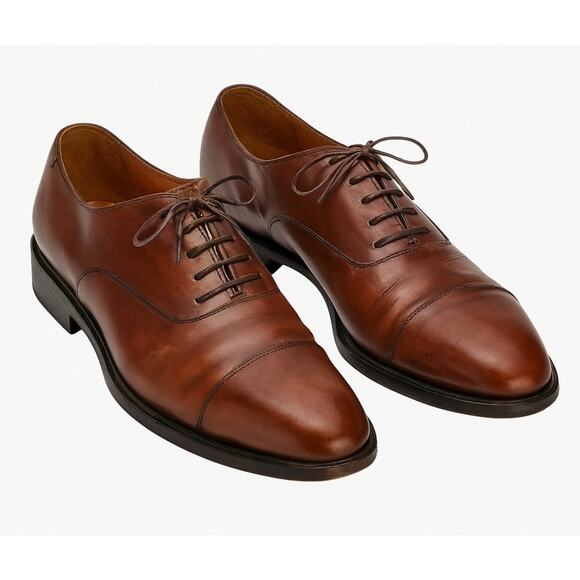 Salvatore Ferragamo Oxford Cap Toe Italian Leather Shoes - Picture 1 of 15